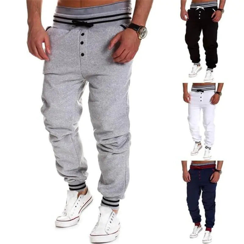 Men's Drawstring Waist Casual Sports Pants, Loose Fit
